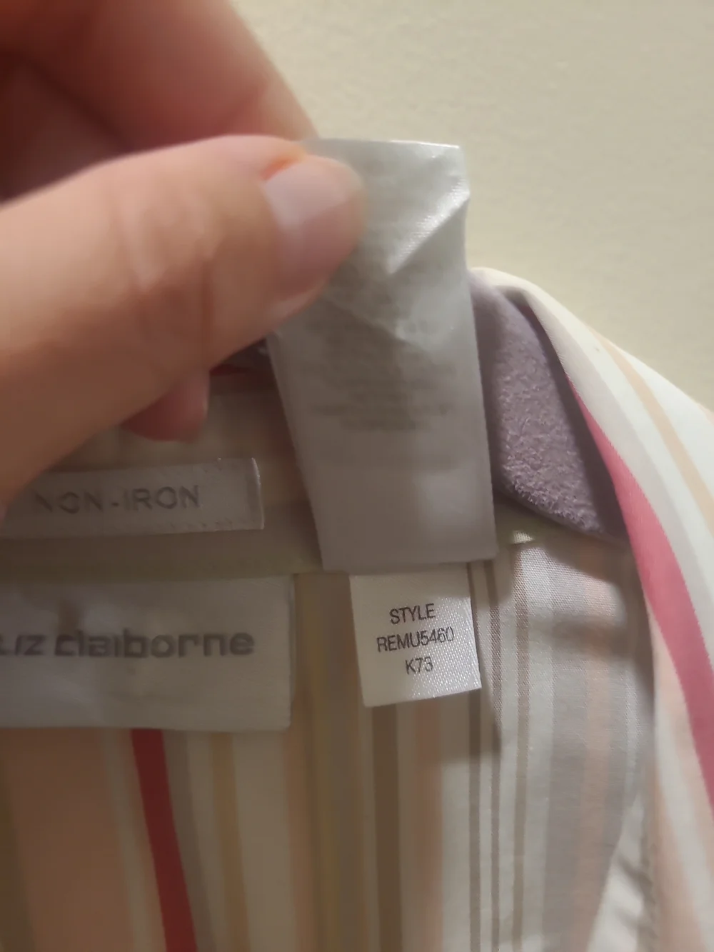 LIZ CLAIBORNE, WOMEN'S MULTI-COLOR COTTON LONG SLEEVED STRIPED BLOUSE, SIZE 14